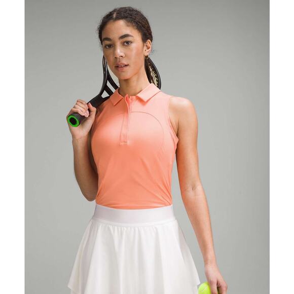 Lululemon Tops - Lululemon NWOT Sunny Coral Quick-Dry Sleeveless Golf Polo Sleeveless Top Summer